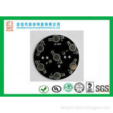 Round LED Board 1.2mm Aluminium pcb black  solder mask whit